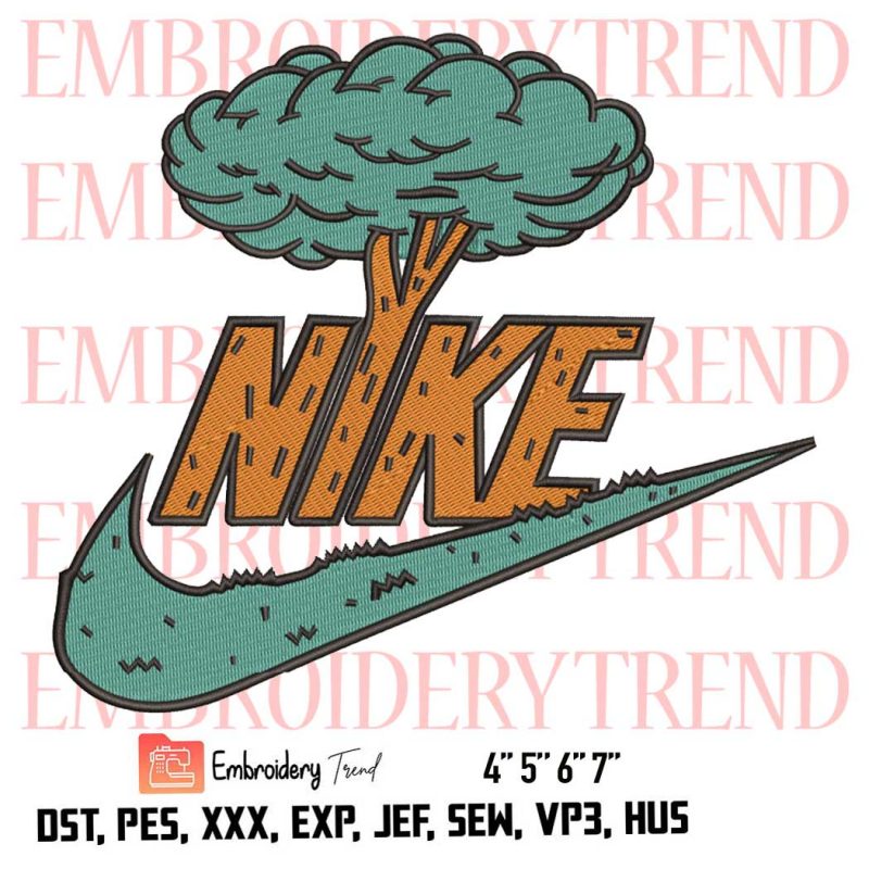 Nike Shape Tree Trunk Logo Embroidery Design File Nike Logo