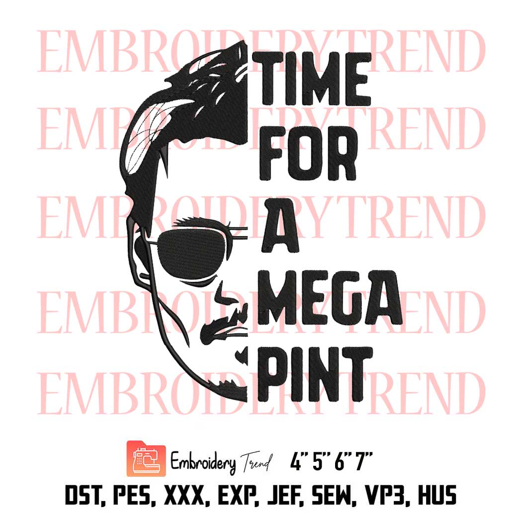 Time For A Mega Pint, Mega Pint, Johnny Depp Funny Quotes Embroidery Design  File - Embroidery Machine - Embroidery Files Store DST, PES, XXX, EXP, JEF,  SEW
