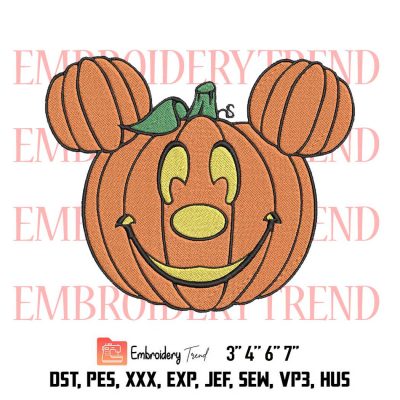 Mickey Pumpkin Embroidery Design- Disney Halloween- Machine Embroidery File Instant Download