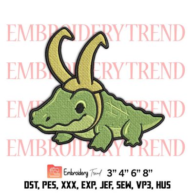 Alligator Loki Embroidery Design Loki Crocodile cute File Instant Download