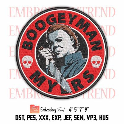 Boogeyman Myers Embroidery Design File DST, PES - Michael Myers- Starbuck logo Instant Download