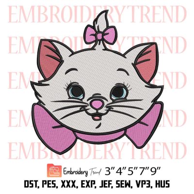 Marie Cat Embroidery Designs The Aristocats File DST, PES  Instant Download