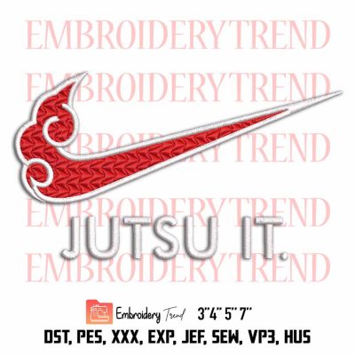 Naruto Jutsu It Embroidery Designs File – Anime Nike Logo DST, PES  Instant Download