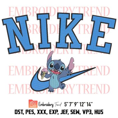 Stitch Embroidery Design- Jordan Nike Embroidery Design File DST, PES, Instant Download