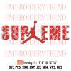 Nike Jordan logo Embroidery Design File DST, PES, XXX, EXP, JEF, SEW, VP3, HUS Instant Download