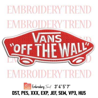 Vans off the wall Embroidery Design File DST, PES – Vans Logo Instant Download