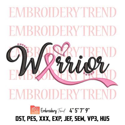 Cancer Warrior Embroidery Designs File Digitizing-Cancer Logo DST, PES