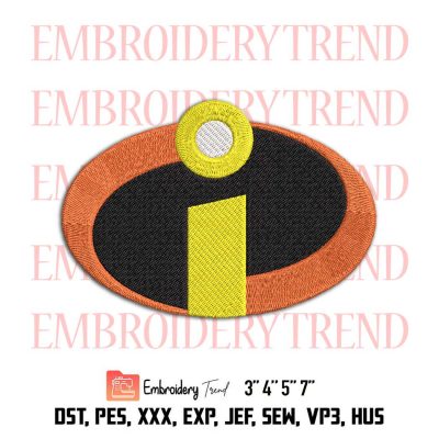 Incredible logo Embroidery-The Incredibles Embroidery File Designs Digitizing DST, PES Instant Download
