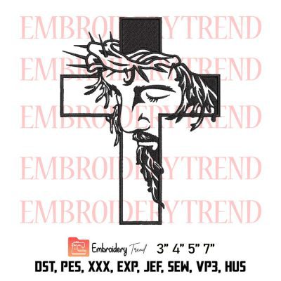 Jesus Cross Embroidery Designs File Digitizing,Crucifix Embroidery,Christian Cross DST, PES