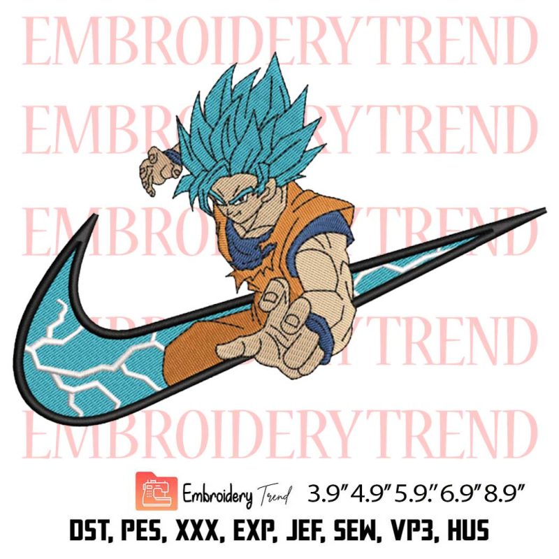 Super Saiyan Blue Goku Embroidery, Dragon Ball Embroidery, Anime ...