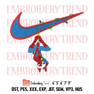 Spider-Man Nike Christmas Embroidery File-No Way Home Designs Instant Download