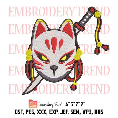 Demon Slayer Mask Embroidery File – Nezuko -Tanjiro Embroidery Machine Instant Download