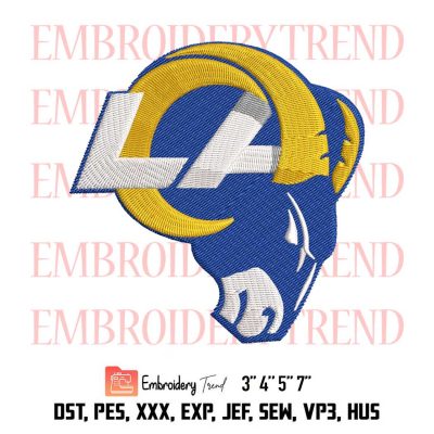 Los Angeles Rams Embroidery Designs File - NFL American football Instant Download