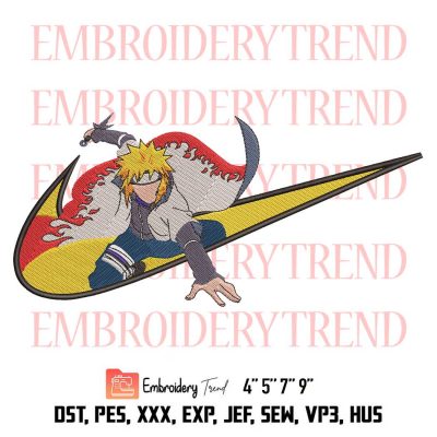 Minato Anime Nike Embroidery Designs File Naruto Embroidery Machine Instant Download