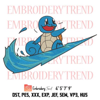 Pokemon Squirtle Nike Embroidery Designs File  Embroidery Machine Instant Download