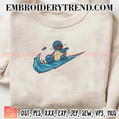 Pokemon Squirtle Nike Embroidery Designs File  Embroidery Machine Instant Download