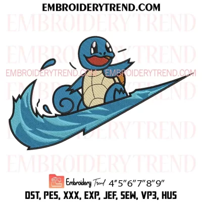 Pokemon Squirtle Nike Embroidery Designs File  Embroidery Machine Instant Download