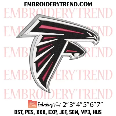 Atlanta Falcons Embroidery Design, NFL Football Team Machine Embroidery Digitized Pes Files