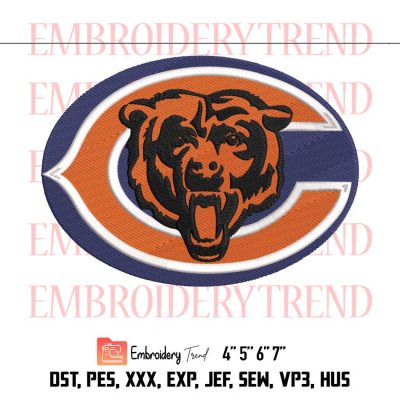 Chicago Bears Logo Embroidery  Design File – NFL Logo – American Football Embroidery Machine