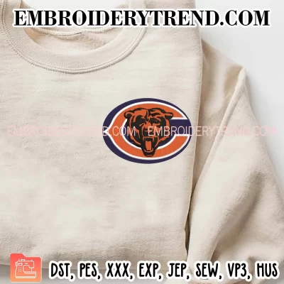 Chicago Bears Logo Embroidery  Design File – NFL Logo – American Football Embroidery Machine