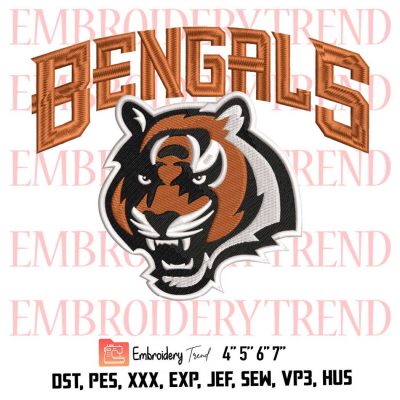 Cincinnati Bengals Logo Embroidery Design File – NFL Logo – American Football Embroidery Machine
