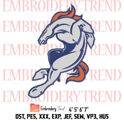 Denver Broncos Logo Embroidery Design File – NFL Logo – American Football Embroidery Machine