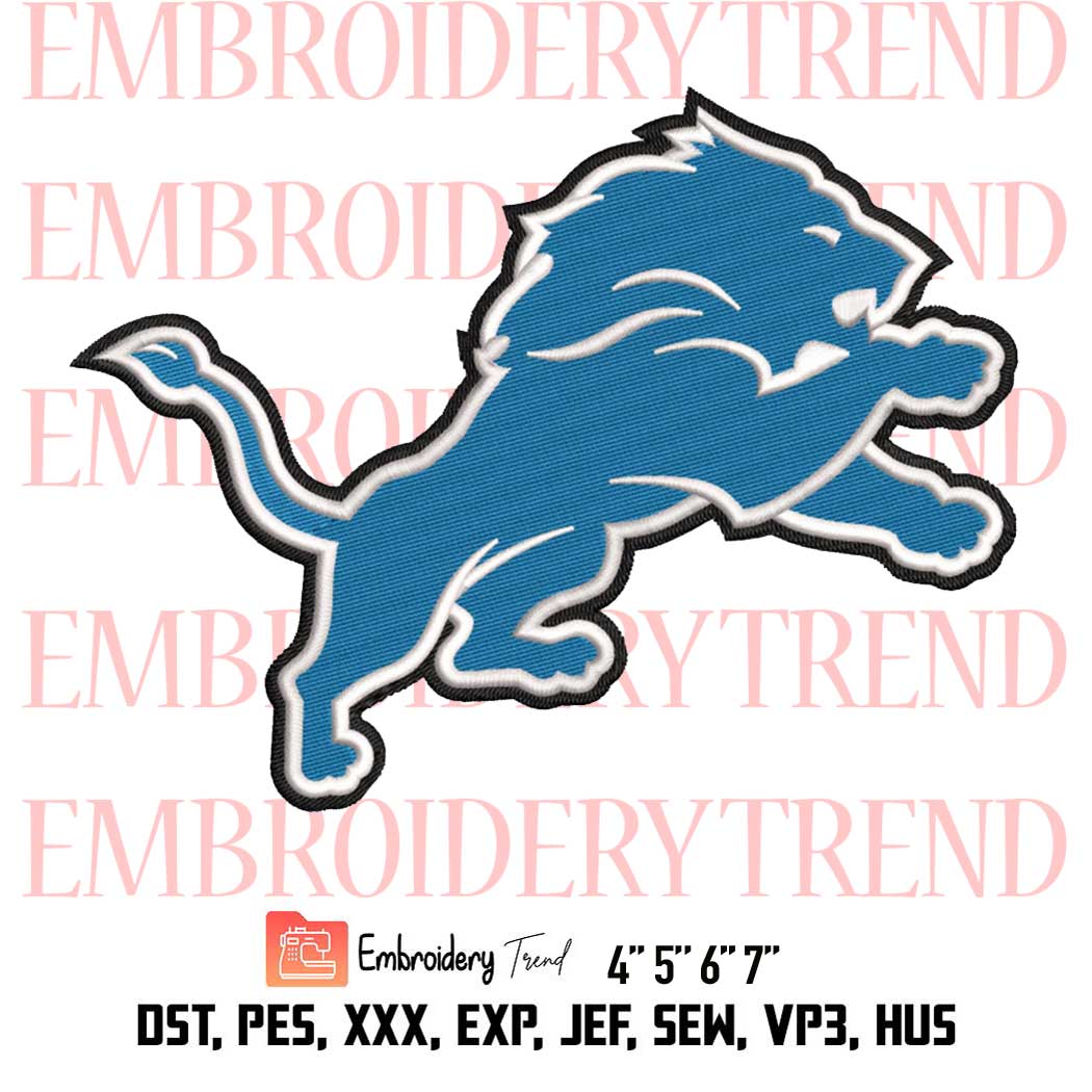 Detroit Lions Logo Embroidery Design File NFL Logo American