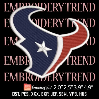 Houston Texans Logo Embroidery  Design File - NFL Logo - American Football Embroidery Machine