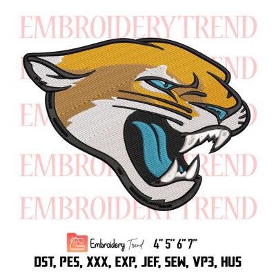 Jacksonville Jaguars Logo Embroidery Design File – NFL Logo – American Football Embroidery Machine