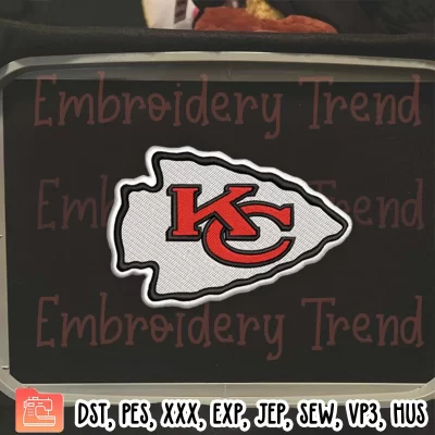 Kansas City Chiefs Logo Embroidery Design File – NFL Logo – American Football Embroidery Machine