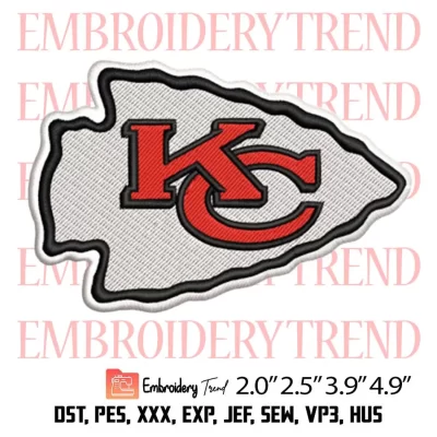 Kansas City Chiefs Logo Embroidery Design File - NFL Logo - American Football Embroidery Machine