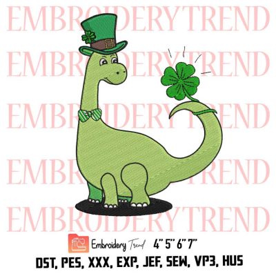 Kid’s dinosaur Shamrock Logo Embroidery Design File – Embroidery Machine