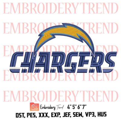 Los Angeles Chargers Est 1960 Embroidery Design – NFL Chargers Embroidery Digitizing File