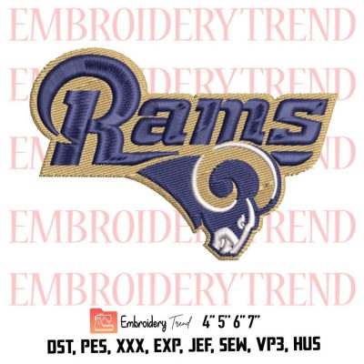 Los Angeles Rams Logo Embroidery Design File – NFL Logo – American Football Embroidery Machine