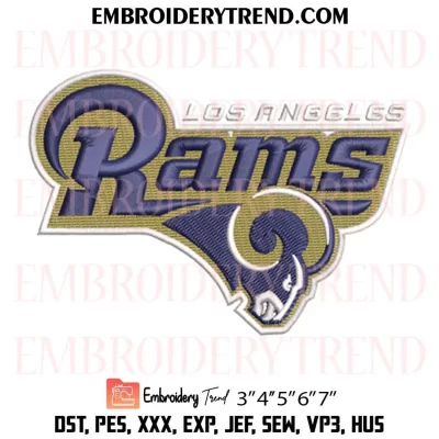 Los Angeles Rams Logo Embroidery Design File – NFL Logo – American Football Embroidery Machine