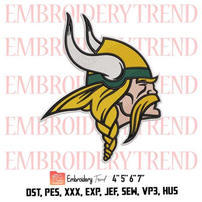 Minnesota Vikings Logo Embroidery Design File – NFL Logo – American Football Embroidery Machine