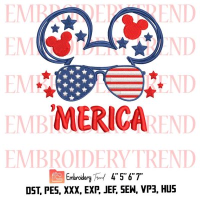 Mouse Mickey American Logo Embroidery Design File – Embroidery Machine
