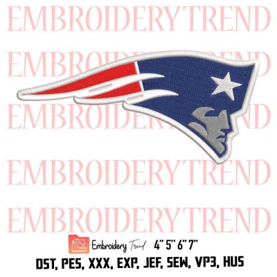 New England Patriots Logo Embroidery Design File – NFL Logo – American Football Embroidery Machine