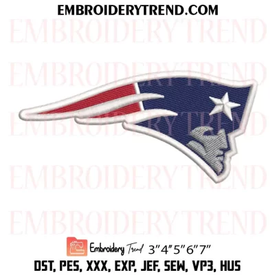 New England Patriots Logo Embroidery Design File – NFL Logo – American Football Embroidery Machine