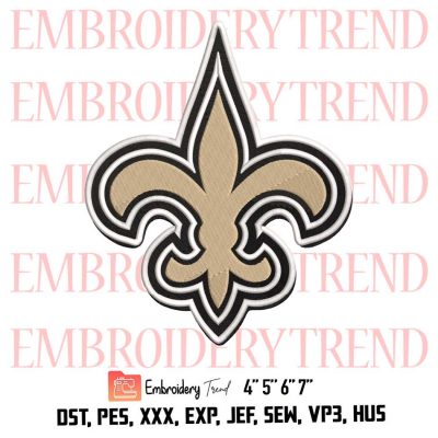 New Orleans Saints Logo Embroidery Design File – NFL Logo – American Football Embroidery Machine
