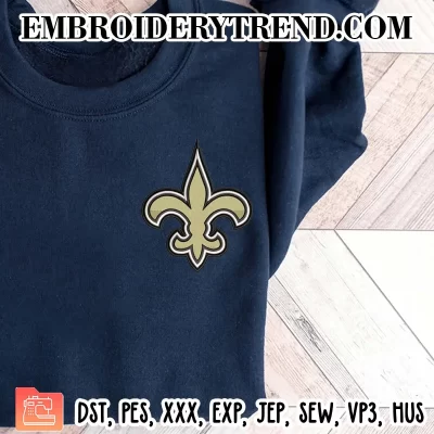 New Orleans Saints Logo Embroidery Design File – NFL Logo – American Football Embroidery Machine