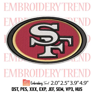 San Francisco 49ers Logo Embroidery Design File - NFL Logo - American Football Embroidery Machine