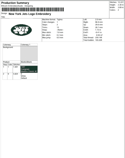 New York Jets Logo Embroidery Design File – NFL Logo – American Football Embroidery Machine