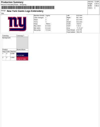 New York Giants Logo Embroidery Design File – NFL Logo – American Football Embroidery Machine