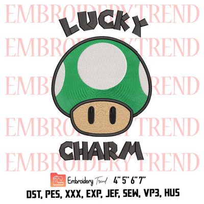 Super Mario Lucky Charm Logo Embroidery Design File - Embroidery Machine