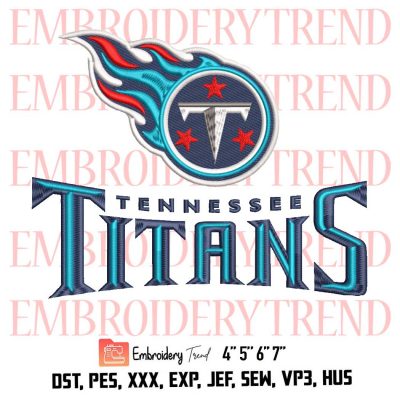 Tennessee Tinnans Logo Embroidery Design File – NFL Logo – American Football Embroidery Machine
