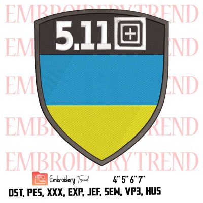 5.11 Tactical Ukraine Logo Embroidery Design File - Inspired 5.11 Tactical Embroidery Machine