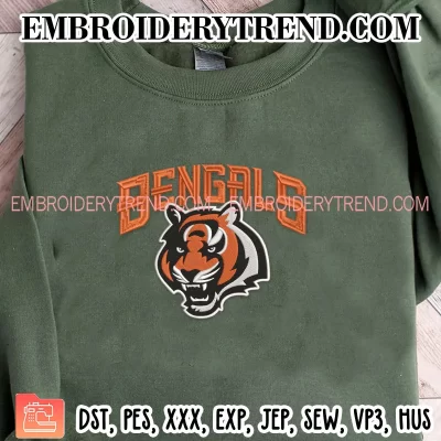 Cincinnati Bengals Football Embroidery Design, American Football Machine Embroidery Digitized Pes Files