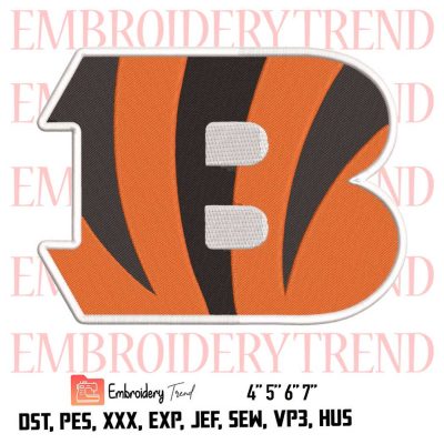 Cincinnati Bengals Logo Embroidery Design File – NFL Logo – American Football Embroidery Machine Design File Instant Download