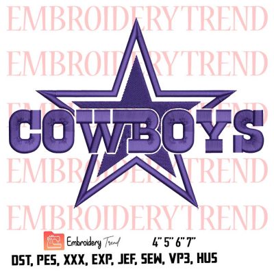 Cowboys Star Logo Embroidery Design File – NFL Logo – American Football Embroidery Machine